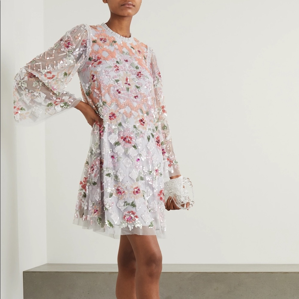 ISO Needle & Thread Harlequin Rose Sequin Mini Dress